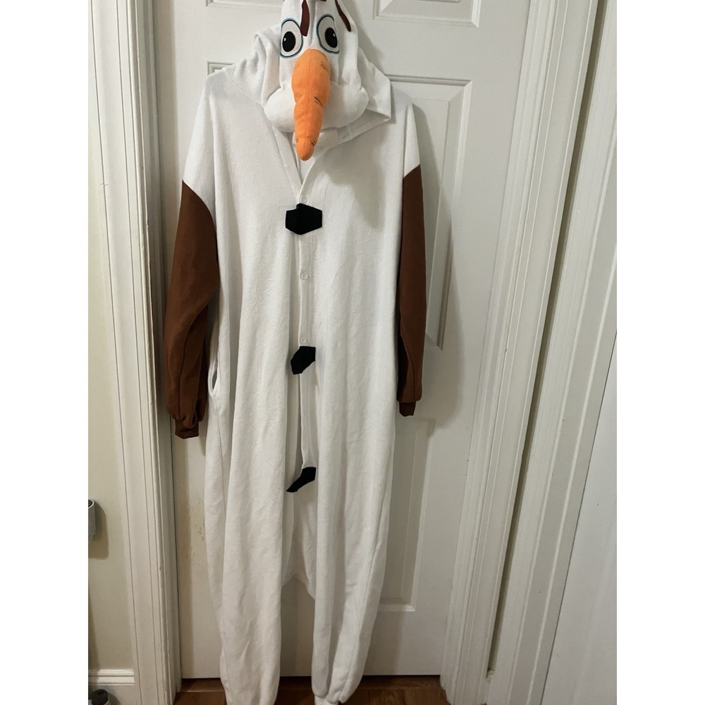 Disney Frozen Olaf Kigurumi One Piece PJs Pajamas Costume Adult Size XL White